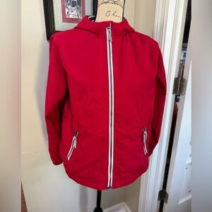 💨 Hanna Andersson Anorak Windbreaker Rain Jacket Cherry Red Sz 150 Age 11/12